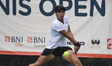 Petenis putri Indonesia Aldila Sutjiadi menjadi tumpuan meraih emas saat tampil pada final tunggal putri SEA Games 2019, Jumat (6/12).