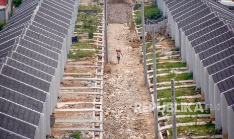 Suasana pembangunan rumah subsidi di Bogor, Jawa Barat, Rabu (27/11/2019).