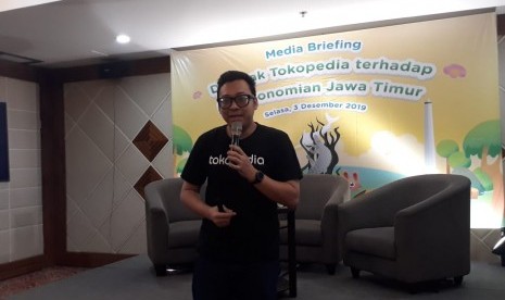 External Communications Lead Tokopedia, Ekhel Chanda Wijaya di Surabaya, Rabu (3/12).