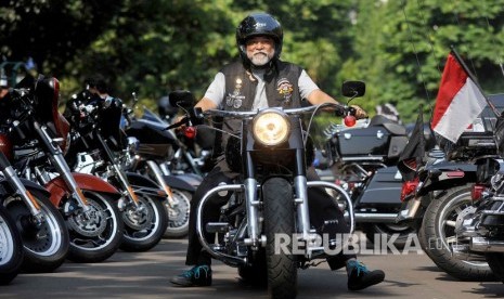 Anggota Komunitas Motor Harley Davidson berkonvoi melintas di kawasan Parkir Timur Senayan, Jakarta Pusat (ilustrasi).