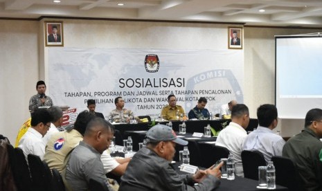 KPU Kota Depok saat mengadakan sosialisasi tahapan, program, dan jadwal Pilkada Kota Depok 2020. 