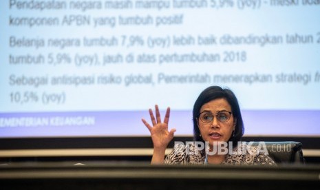 Menteri Keuangan Sri Mulyani. Pemerintah mencatat realisasi belanja negara sebesar Rp 1.234,6 triliun pada semester I 2022. Adapun realisasi ini tumbuh 40 persen terhadap anggaran pendapatan dan belanja negara (APBN).