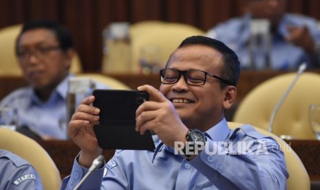 Menteri Kelautan dan Perikanan Edhy Prabowo. Edhy mengaku senang dengan disahkannya Omnibus Law UU Cipta Kerja.