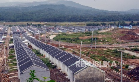 Suasana kompleks perumahan bersubsidi di Bogor, Jawa Barat, Senin (6/1/2020).