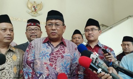 Jajaran pengurus Ikatan Khatib Dewan Masjid Indonesia (IK DMI) usai menemui Wakil Presiden KH Ma