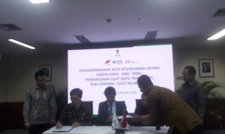 PT Nindya Karya melakukan penandatanganan nota kesepahaman dengan Korea Rail Network Authority (KRNA) dan Korea Overseas Infrastructure and Urban Development Corporation (KIND) di Kantor Badan Koordinasi Penanaman Modal (BKPM) pada Selasa, (21/1). 