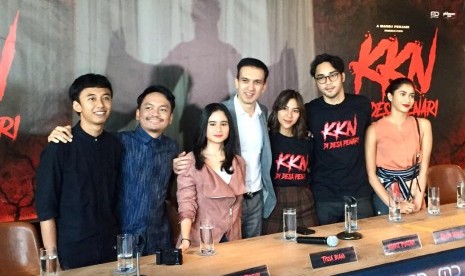 Launching trailer dan poster film ‘KKN di Desa Penari’ digelar di Gedung MD Picture, Jakarta, Rabu (22/1).