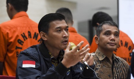 Direktur Tindak Pidana Siber Bareskrim Polri Himawan Bayu Aji (kiri).