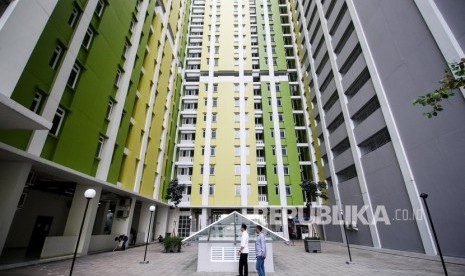 Rusunawa Pasar Rumput, Jakarta Selatan. Pemprov DKI mendorong pengembang membangun hunian vertikal di kawasan kumuh.