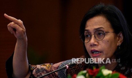 Menteri Keuangan Sri Mulyani menyampaikan realisasi Anggaran Pendapatan dan Belanja Negara (APBN) 2020 di Jakarta, Rabu (19/2/2020)