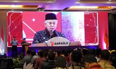 Wakil Presiden Maruf Amin saat menghadiri peluncuran Indeks Kerawanan Pilkada 2020 di Hotel Red Top Pecenongan, Jakarta, Selasa (25/2).