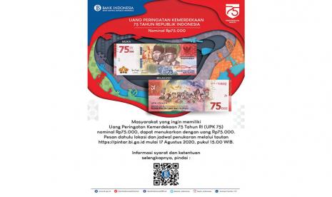 Serba serbi uang kertas nominal Rp 75 ribu sebagai Uang Peringatan Kemerdekaan Republik Indonesia ke-75 tahun yang diluncurkan bertepatan pada 17 Agustus 2020.