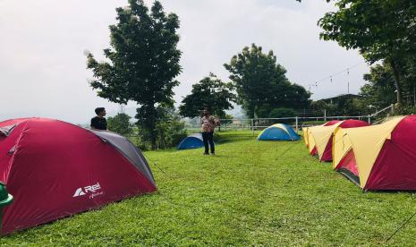 Suasana di lokasi wisata Bunder Lab, Desa Gunung Bunder 2, Kecamatan Pamijahan, Kabupaten Bogor. 