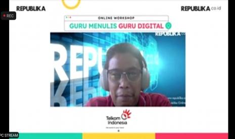 Tangkapan layar workshop dengan tema Guru Menulis Guru Digital yang digelar Republika, Senin (28/2/2022). Ratusan guru mengikuti lokakarya yang diisi tiga pemateri tentang penulisan opini dan populer, pembelajaran digital dan blogging dan monetizing.