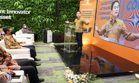 Tae Yong Shim, CEO Mirae Asset Sekuritas dalam Grand Launching Investor & Trader Community Center Dago, Bandung, Kamis (30/6/2022).