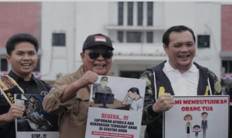 Paman Birin, sapaan akrab Gubernur Kalsel saat Kampanye Hari Anak diselenggarakan di Lapangan Murjani Banjarbaru, pada Ahad (31/7/2022) pagi.