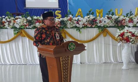 Wakil Kepala Badan Pembinaan Ideologi Pancasila (BPIP) Karjono memberikan kuliah umum wawasan kebangsaan dan Pancasila kepada 1.600 mahasiswa baru di Universitas Samudra, Langsa, Nangroe Aceh Darussalam, Senin (22/8/2022).