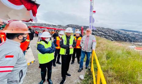  Presiden Joko Widodo dan Menteri BUMN Erick Thohir untuk pertama kalinya mengunjungi tambang Grasberg yang dikelola PT Freeport Indonesia, Kamis (1/9/2022). 