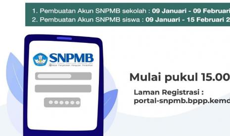 Pengumuman pembuatan akun Seleksi Nasional Penerimaan Mahasiswa Baru (SNPMB) per Senin (9/1/2023). Akses akan dibuka mulai pukul 15.00 WIB.