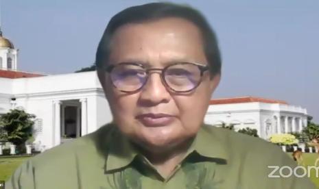 Wakil Ketua Dewan Pakar Ikatan Cendekiawan Muslim se-Indonesia (ICMI) Pusat, Prof Didin S Damanhuri berbicara di Jakarta, Senin (28/8/2023).