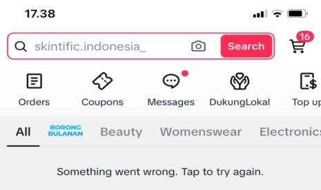 Aplikasi tiktok shop saat dibuka.