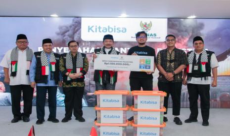 Badan Amil Zakat Nasional (Baznas) RI menerima penyaluran infak kemanusiaan Palestina dari Kitabisa sebesar Rp 1,150 miliar.  