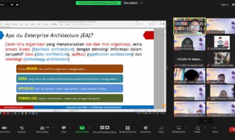 Program studi (prodi) Sistem Informasi Universitas Nusa Mandiri (UNM) kembali gelar webinar series. Workshop ini mengangkat tema “How to Build Enterprise Architecture with ArchiMate Modeling”. 