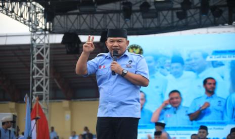 Prabowo Subianto, calon presiden nomor urut 2, menghadiri acara Ndaru Bersalawat 