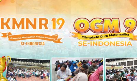 Klinik Pendidikan MIPA (KPM) akan kembali menyelenggarakan babak final Kompetisi Matematika Nalaria Realistik (KMNR) ke-19 dan Olimpiade Guru Matematika (OGM) ke-9 pada Ahad (28/4/2024). 