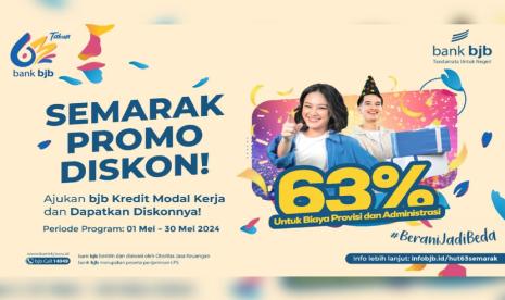 Menyambut HUT ke-63 bank bjb meluncurkan Program Semarak Promo Diskon 63%.