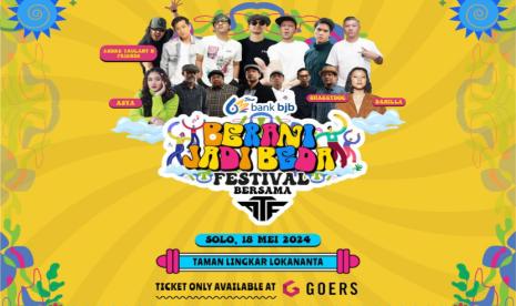 Berani Jadi Beda Festival Bersama Andre Taulany and Friends (ATF) serta bank bjb akan menyambangi kota Solo pada 18 Mei 2024 bertempat di Taman Lingkar Lokananta, Kerten, Laweyan-Surakarta.