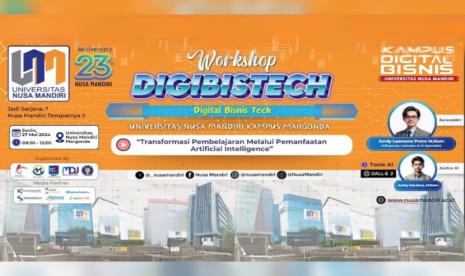 Universitas Nusa Mandiri (UNM) Margonda akan menyelenggarakan acara Digital Bisnis Tech (DigibisTech) yang menghadirkan workshop bertajuk 