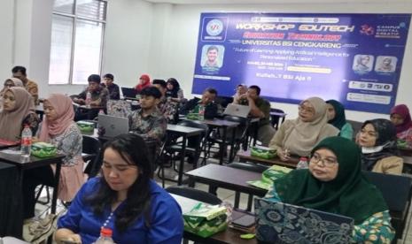 Universitas BSI (Bina Sarana Informatika) Kampus Cengkareng dengan sukses menyelenggarakan Workshop EduTech (Education Technology) yang bertajuk ‘Future of Learning: Applying Artificial Intelligence for Personalized Education’ ini berlangsung di Aula Universitas BSI Kampus Cengkareng.