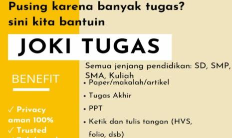 Tangkapan layar salah satu flyer Joki Tugas di media sosial.