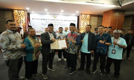 Forum Zakat (FOZ) DK Jakarta menggelar kegiatan pelantikan pengurus periode 2024-2027 sekaligus rapat kerja di Hotel Balairung, Jakarta, Kamis (10/10/2024).