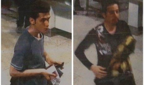 A combination photo shows two men whom police said were traveling on stolen passports onboard the missing Malaysia Airlines MH370 plane, taken before their departure at Kuala Lumpur International Airport in this March 11, 2014.