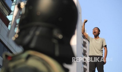 Polisi Hong Kong Pakai Cara Halus dan Kasar Atasi Demonstran. Foto ilustrasi demonstrasi di Hong Kong.