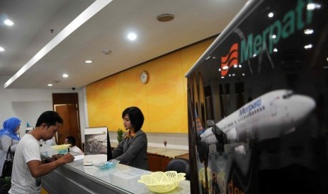 A Merpati ticket counter in Kemayoran, Jakarta (illustration)