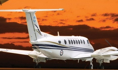 A private jet as shown on Hawker Pacific's official home page (illustration)