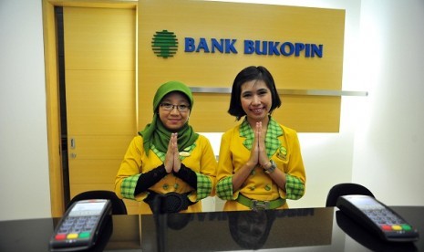 A service counter of Bank Bukopin in Jakarta (illustration) 