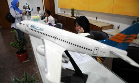 A ticket counter of Merpati Nusantara Airlines in jakarta (illustration)