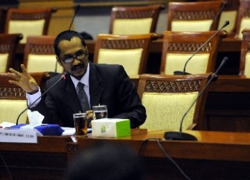 Abraham Samad saat menjalani fit and proper test di gedung DPR-RI, Senayan, Jakarta.