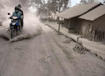 Abu vulkanik gunung Merapi