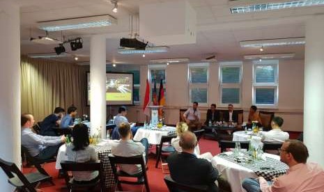 Acara Indonesia-Germany Start Up Gathering yang bertempat di Aula KBRI Berlin, Rabu (12/9).