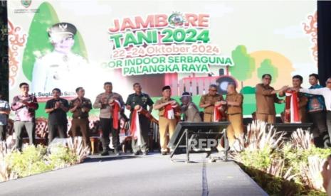 Acara Jambore Tani Tahun 2024, bertempat di GOR Serbaguna Indoor Palangka Raya, Selasa (22/10/2024).