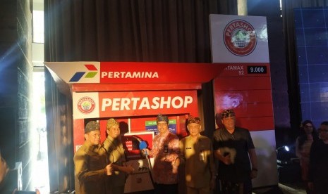 Acara Kick Kick Off Kerjasama Pertashop antara PT Pertamina dengan Kementerian Dalam Negeri di Nusa Dua, Bali, Kamis (27/2). 