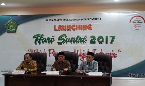  acara launching Hari Santri di Gedung Kementerian Agama, Jakarta Pusat, Rabu (4/10).  