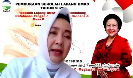 Acara Pembukaan Bersama Sekolah Lapang BMKG Tahun 2020 yang dilaksanakan secara virtual, di Jakarta, Senin (14/9).