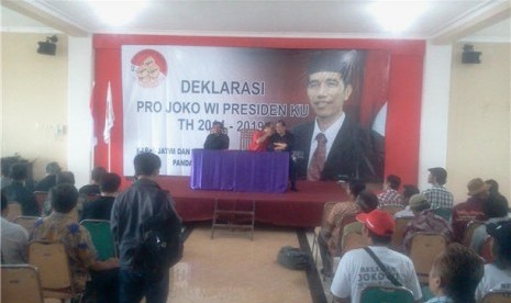 Acara pendeklarasian PDIP Pro Jokowi (PDIP-Projo) wilayah Jawa Timur.