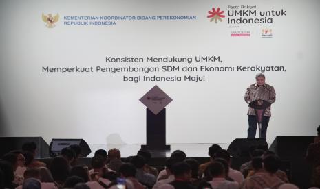 Acara Pesta Rakyat UMKM Untuk Indonesia di Jakarta, Senin (22/7/2024).